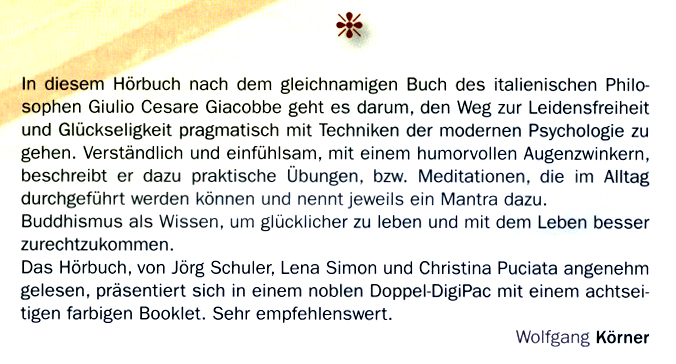 Eine Rezension der CD aus der Ausgabe 08/09 2011 von 'Das Wesentliche'